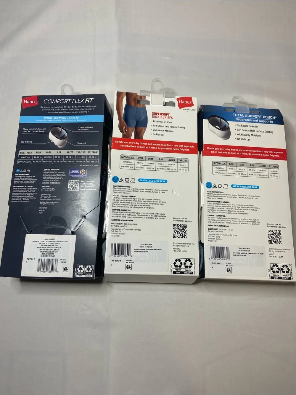 NEW In Package Hanes Boxer Briefs Lot 3 Packages 9 Pair Men’s Size Small 28-30